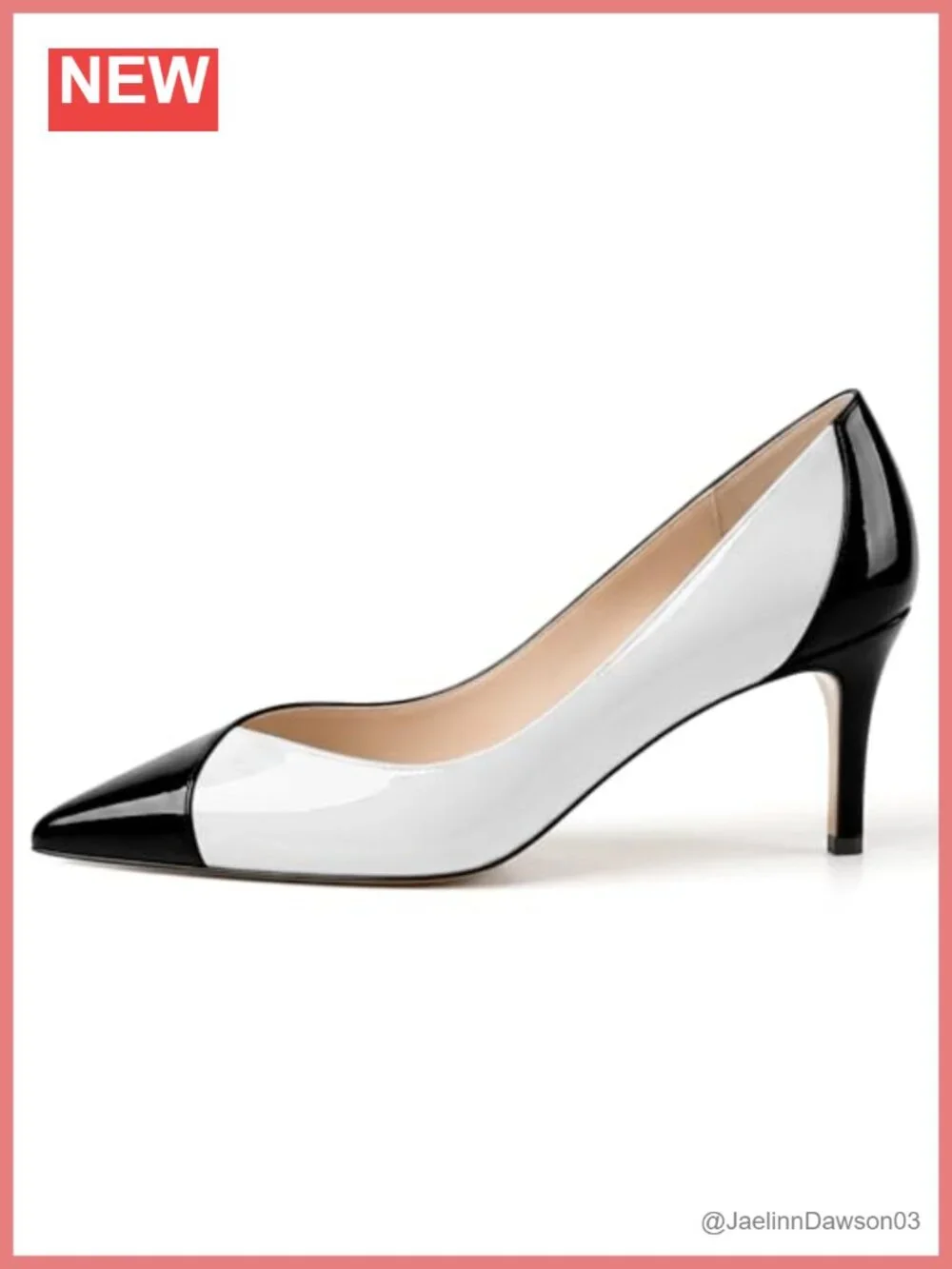 Pointed Toe Patent Leather Pumps with Stiletto Heel 2.5 inch Slip On Women's